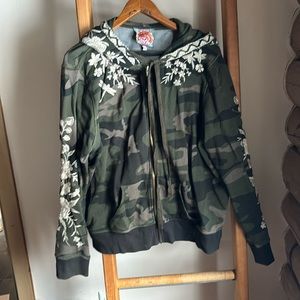 Johnny Was camouflaged hoodie